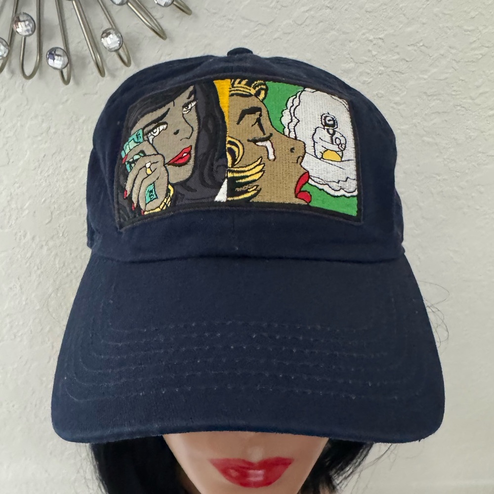 TEARS AND DOLLARS DAD HAT IN NAVY BLUE